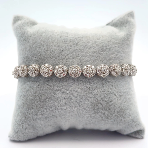lot 5 image: NEW 5 Carat Diamond Flower Cluster Tennis Bracelet in 14k White Gold $7,450 Retail VIDEO