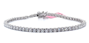 lot 8 image: NEW Classic 5 Carat Diamond Tennis Bracelet in 14k White Gold Retail $6,995 VIDEO