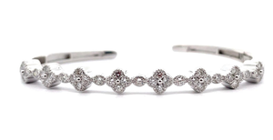 lot 33 image: NEW 1.50 Carat Diamond Cluster Flower Hinge Bangle Cuff