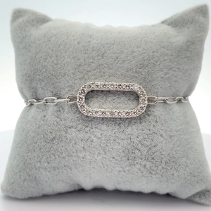 lot 35 image: NEW 1.25 Carat Pav Diamond Paperclip Chain Bracelet