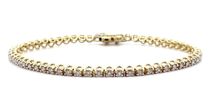 lot 45 image: NEW 2 Carat Diamond Tennis Bracelet in Yellow Gold Retail $4,995 VIDEO