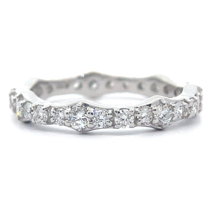 lot 46 image: NEW 1.05 Carat Pav Diamond Bamboo Wave Ring VIDEO