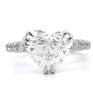 lot 1 image: NEW 5.25 Carat Diamond Heart Pav Ring in 14k White Gold $11,850 Retail VIDEO