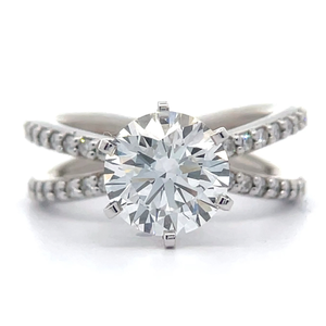 lot 3B image: NEW 2.86 Carat Diamond Pav&nbspSplit Orbital Ring in 14k White Gold $5,350 Retail VIDEO