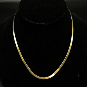 lot 74B image: Classic Brightly Polished Herringbone Necklace in 14k Yellow Gold