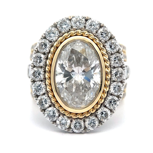 lot 4A image: 6.76 Carat Fancy Custom Designed Diamond Ring in Two-Tone Gold w IGI Report $10,950 Retail VIDEO