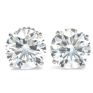 lot 4C image: 4.00 Carat Diamond Stud Earrings in 14K White Gold $4,800 Retail VIDEO