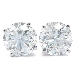 lot 8C image: 3.01 Carat Natural Diamond Stud Earrings in 14K White Gold $22,590 Appraisal Included VIDEO