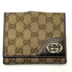 lot 43D image: Gucci Brown GG Canvas x Leather Compact Wallet Pre-Owned Retail $450