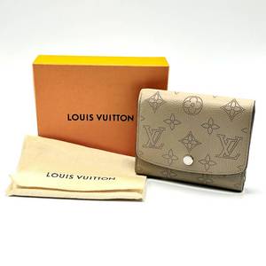 lot 19J image: Louis Vuitton Beige Monogram Mahina Portefeuille Iris Compact Wallet w Box Pre-Owned Retail $1,200