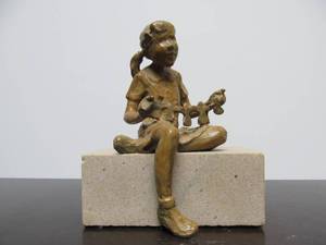 lot 11 image: Excellent Heavy Bronze & Stone Sculpture by Jane DeDecker - Cutouts