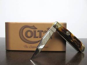 lot 44 image: New in Box COLT Stag Handle 2-Blade Folding Knife