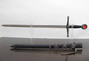 lot 59 image: Steel Replica KNIGHTS TEMPLAR Sword wSheath