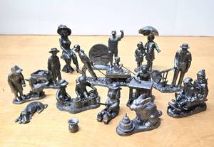 lot 110 image: Estate Collection of MICHAEL RICKER etc Heavy Solid Pewter Figures #1