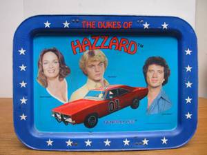 lot 71 image: Vintage 1981 DUKES OF HAZZARD Metal TV Tray wStand