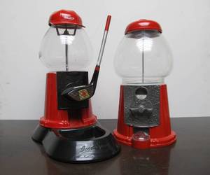 lot 75 image: 2 Excellent Condition GumballCandy Vending Machines - One wGolf Club Handle