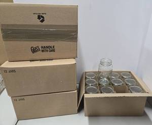 lot 210 image: Lot of 48 Brand New Glass Mason Jars wMeasurements