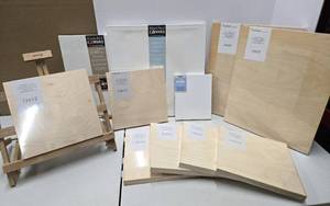 lot 213 image: Large Group of Brand New Artist Boards & Canvases