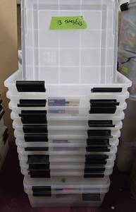lot 227 image: Lot of 13 Quality IRIS Watertight Totes wLids - 30.6 Quarts