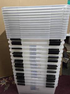 lot 229 image: Lot of 14 Quality IRIS Weathertight Totes wLids - 6364 Quart