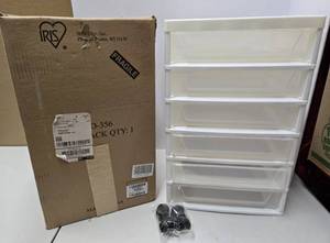 lot 233 image: Brand New IRIS Rolling 6-Drawer Organizer Cabinet