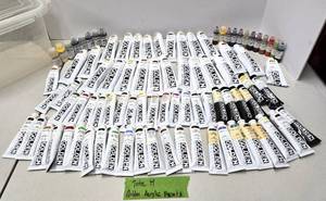lot 239 image: HUGE Quality Estate Lot of Brand New GOLDEN Professional Acrylic Paints
