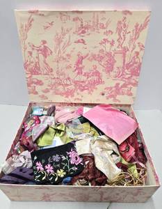 lot 266 image: Large Estate Lot of Quality Trim, Fabric Embroidered Silk etc