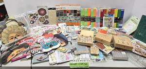 lot 269 image: MASSIVE Quality Estate Lot of Brand New Sticker Stamps Stencils Paper & More 