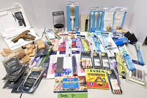 lot 272 image: LARGE Quality Estate Lot of Brand New Art Supplies Glue Gun & More