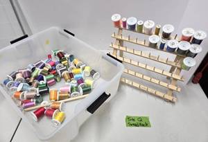 lot 273 image: LARGE Quality Estate Lot of Brand New Thread & Spool Rack
