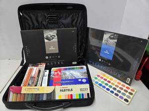 lot 274 image: LARGE Quality Estate Lot of Brand New Art Supplies Pastel Sets Neocolor & More