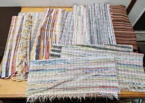lot 171 image: Large Lot of Vintage Hand Woven Rag Rugs