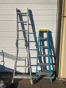 lot 179 image: WERNER 6 Fiberglass Ladder & Folding Ladder System