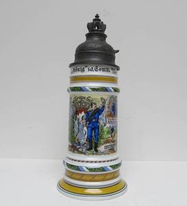 lot 326 image: Vintage Kaiser 483 Regimental Military Lithopane Horses Crown Top W. Germany