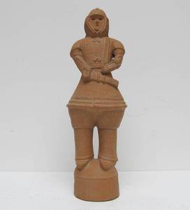 lot 327 image: Vintage Japanese Terracotta Kabuto Warrior Haniwa Statue 10