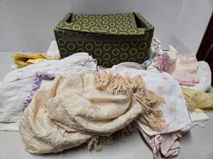 lot 355 image: Quality Reisenthel Zip Bag LARGE Quality Estate Lot of Very Nice Vintage etc Linens Tablecloths Runners etc