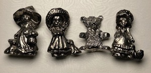 lot 11 image: Four Piece LOT - Pewter Holly Hobby Miniature Figurines