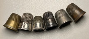 lot 12 image: LOT of Six Thimbles Three Sterling