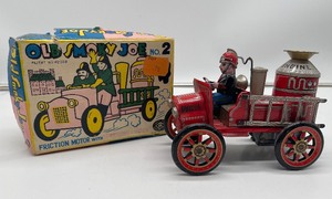 lot 75 image: Old Smoky Joe No.2 Tin Fire Engine Toy with Original Box