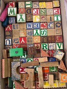 lot 36 image: Vintage Wooden Childrens Blocks