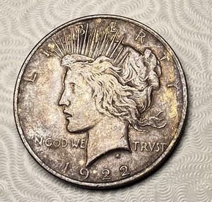 lot 109 image: 1922 Toned U.S. Silver Dollar