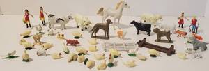 lot 94 image: Vintage Farm Themed Toys  Figurines Miniatures