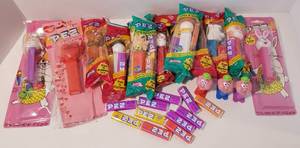 lot 100 image: 16 Piece LOT - PEZ Dispensers with Candy - Easter and Valentines Day Themed