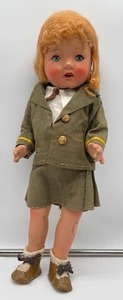lot 221 image: Antique Composition Military 1940s Doll