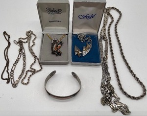 lot 194 image: Mens Jewelry Lot 8 PC Eagle and Arrowhead Necklaces in Boxes