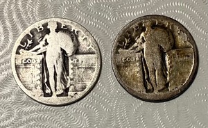 lot 234 image: Two 1920s No Date Quarter Dollars