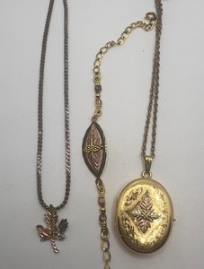 lot 178 image: Black Hills Gold Locket, Bracelet and Necklace