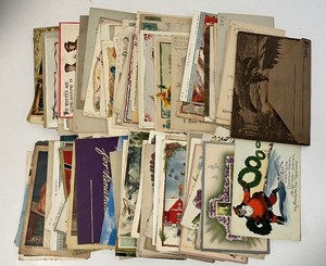 lot 158 image: Antique Vintage Post Cards Large Lot Victorian Various HolidaysGenres