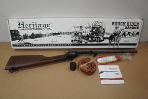 lot 1M image: Unfired Heritage Rough Rider Rancher .22LRMag Carbine Length Revolver
