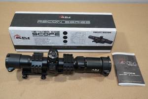 lot 14 image: AIM Recon Series 1.5-40 x 30 COB RedGreenBlue Illuminated Rifle Scope